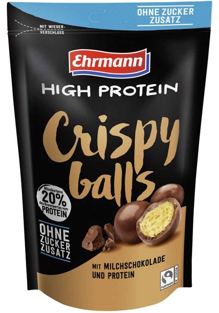 Ehrmann High Protein Crispy Balls Milchschokolade 55g Produktbild 