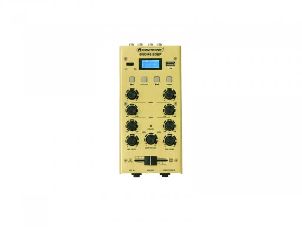 OMNITRONIC GNOME-202P Mini-Mixer gold 10006887 Table de mixage DJ 2 voies