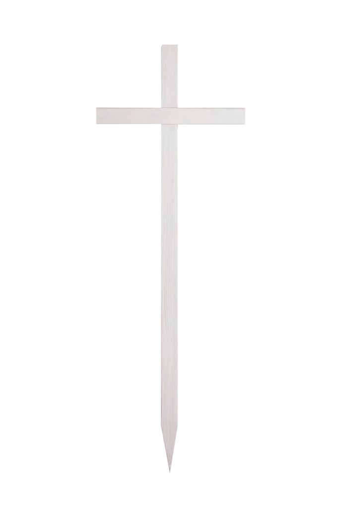 Holzkreuz Grabkreuz Weiß 145 cm – Wetterfestes Kreuz aus Massivholz Kiefer – Grabkreuz Holz für Friedhof und Grabstätte – Einfacher Aufbau...