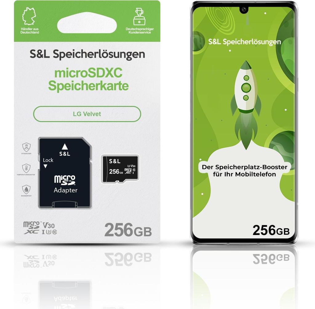 microSD Speicherkarte S&L für LG Velvet - Speicherkapazität: 256 GB