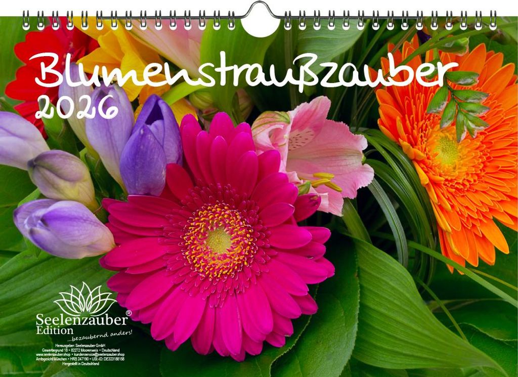 Blumenstraußzauber DIN A4 Kalender für 2026 Blumenstrauß und Blüten