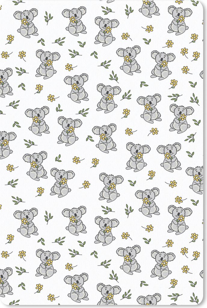 MuchoWow Mauspad Mousepad Koala - Blumen - Muster - Kind 18x27 cm - Mousepads - Maus Mat - Pad - Mausunterlage