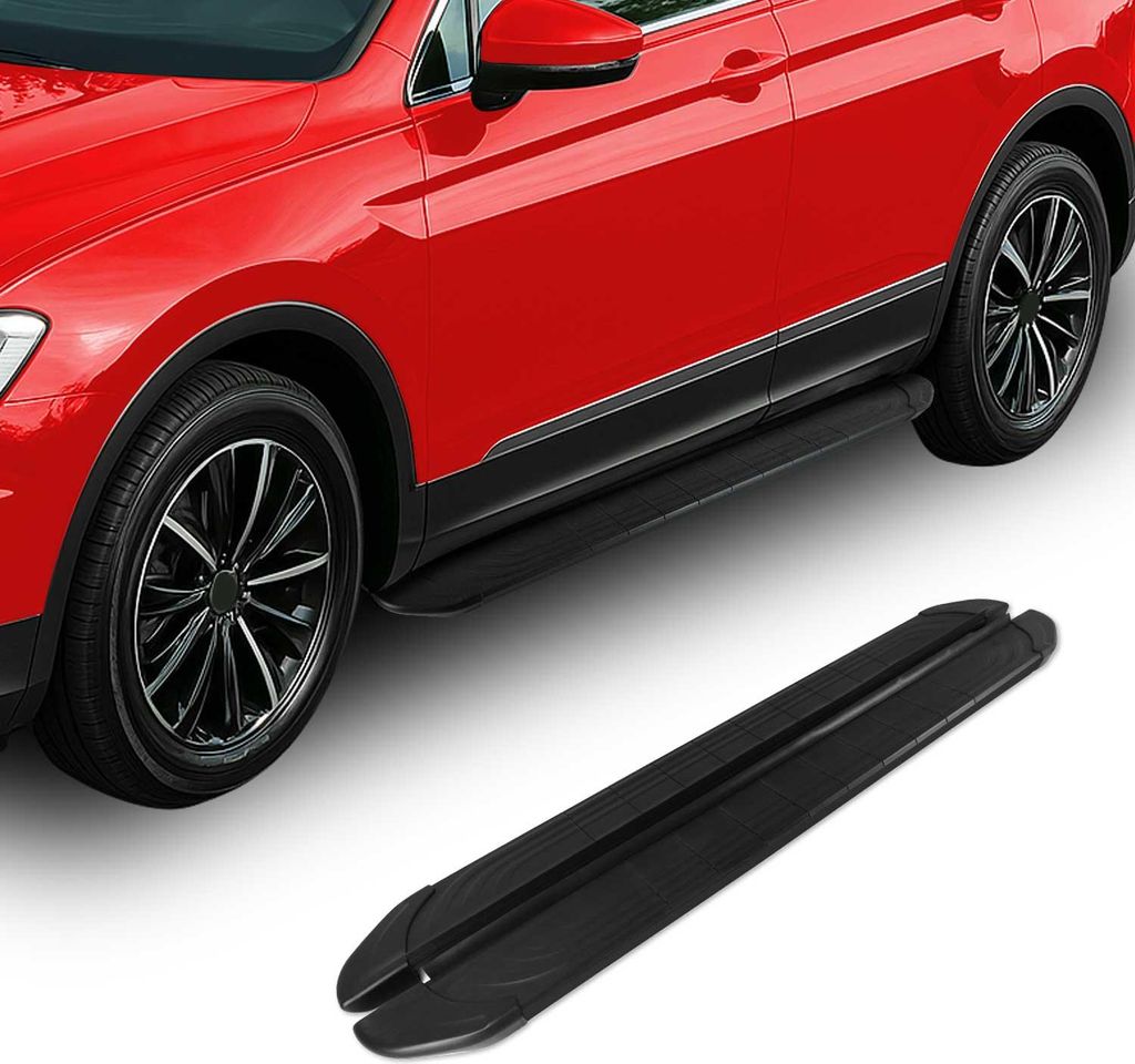 Trittbretter Seitenschweller für Citroen Jumpy 2006-2016 L2 Aluminium Schwarz 2x