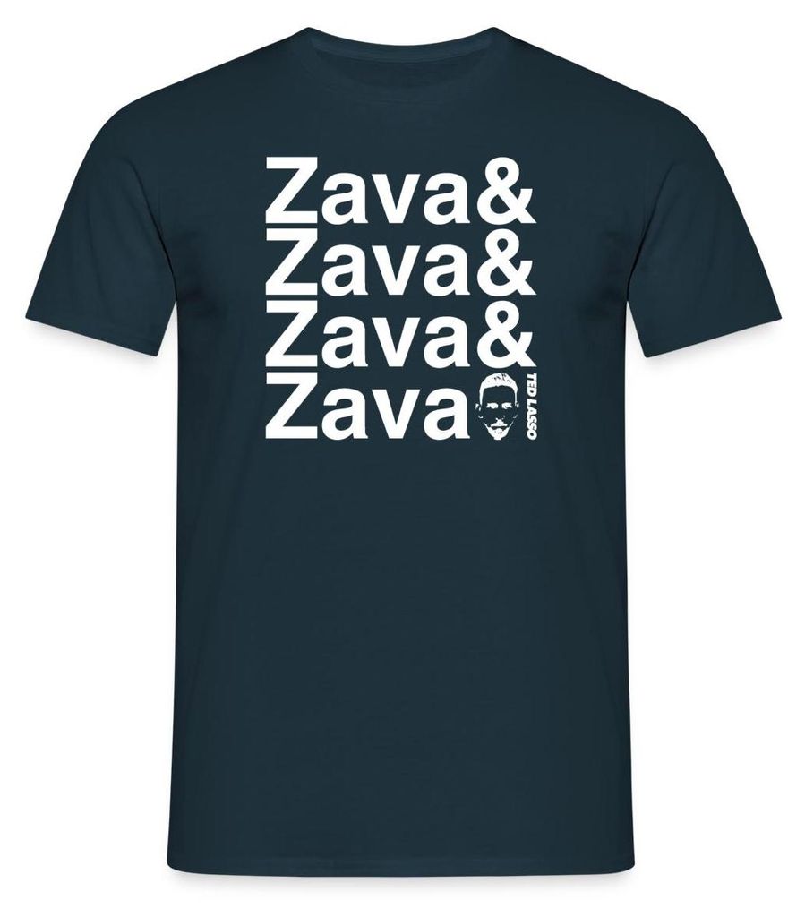 Spreadshirt Ted Lasso Zava Weißer Schriftzug Männer T-Shirt, 4XL, Navy