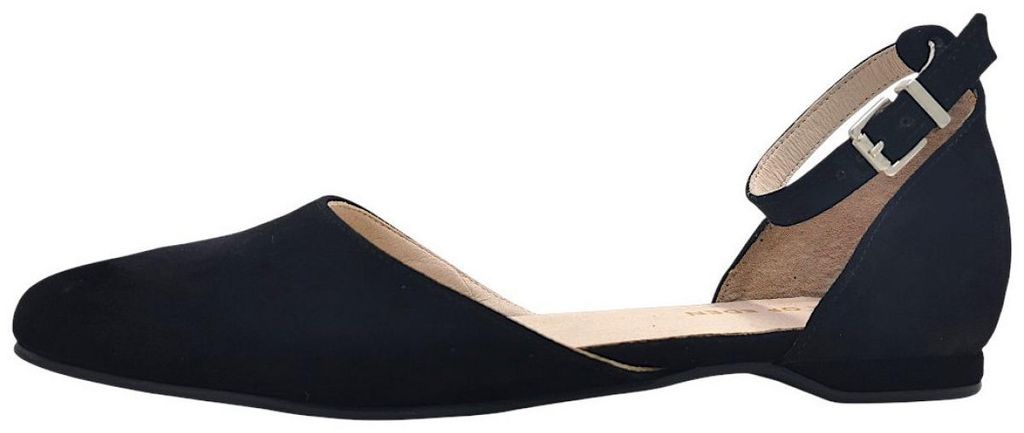 Apple of Eden Goat Suede Ballerina Schwarz in Gr. 38