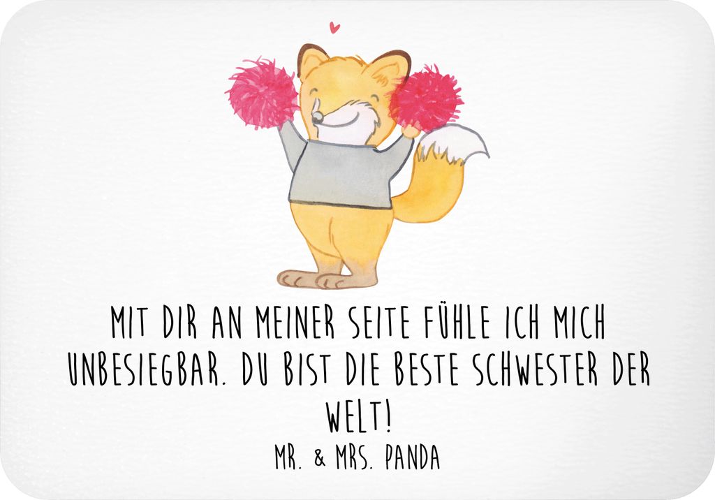 Mr. & Mrs. Panda magnet Beste Schwester - Weiß - Geschenk, Freundin, Sprüche, Bedanken, Anerkennung, whiteboardmagnet, memomagnet, Danke sagen, P...