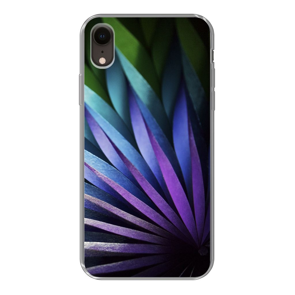 MuchoWow Handyhülle Schutzhülle Hülle für iPhone XR Blumen - Geometrie - Abstrakt Silikon Softcase Handy Hülle - Schutzdeckel