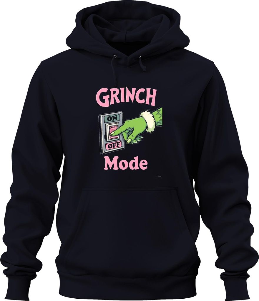 GRINCH Mode Weihnachtsmuffel Lustig Geschenk Weihnachten Humor Uni Hoodie Kapuzenpullover, Navy, S