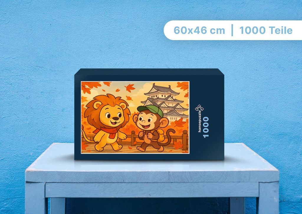 hansepuzzle 111046 - Buschi und Milo Puzzle, 1000 Teile, Kinder, 60,0 x 46,0cm mit hochwertiger Aufbewahrung, Kartonbox & Beutel