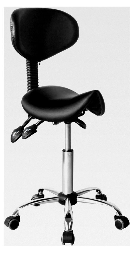 Ergonomischer Sattelhocker - Friseurhocker - Barhocker - höhenverstellbar - neig- und versenkbare Rückenlehne