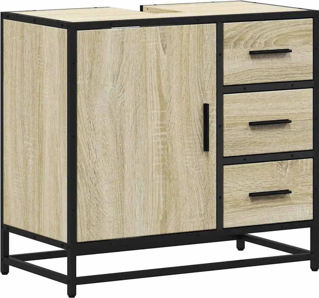 Mobile Sottolavabo Rovere Sonoma 65x33x60 cm | Arredo Bagno Salvaspazio