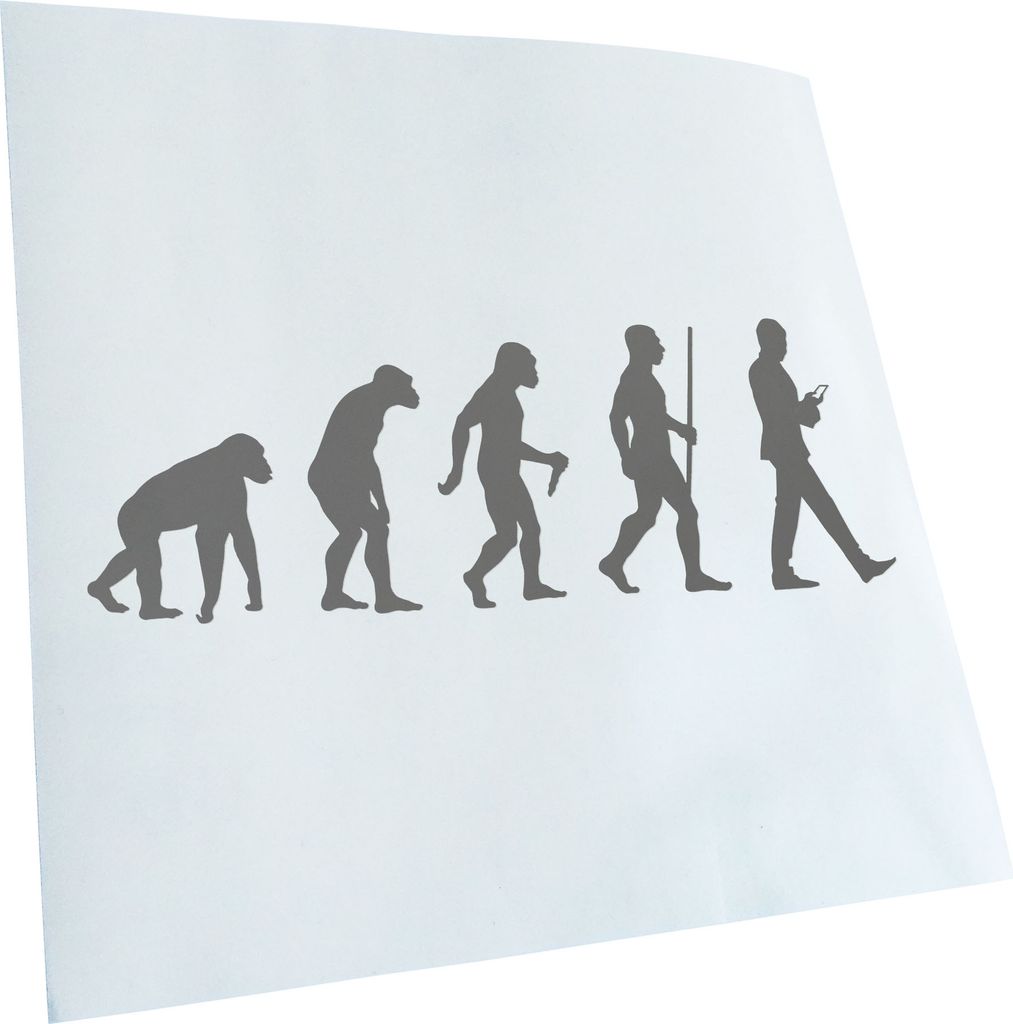 Kiwistar - Autoaufkleber - Evolution Smartphone - Grau - 40x14cm - Aufkleber für Auto, Laptop, Fahrrad, LKW, Motorrad Mehrfarbig JDM Decal Racing
