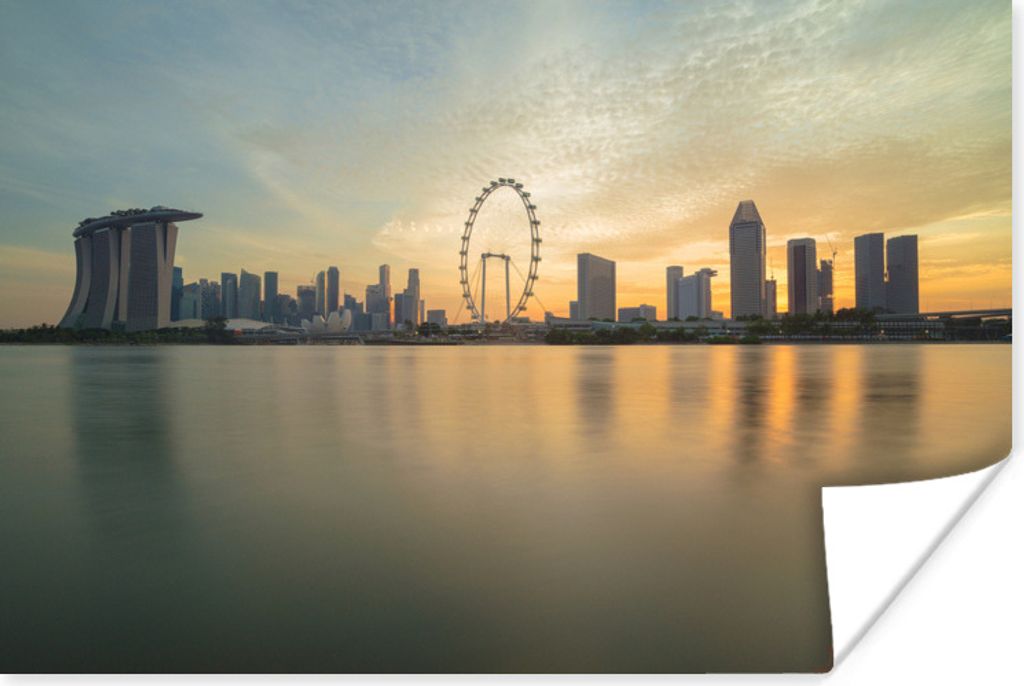 MuchoWow Poster Skyline von Singapur 60x40 cm - Schlafzimmerdekoration