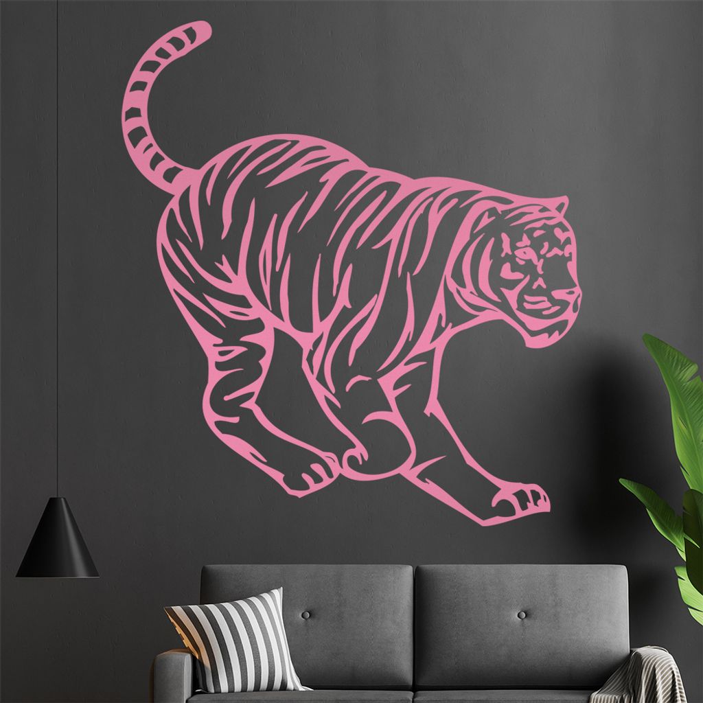 Tiger Wandtattoo in 6 Größen - Wandaufkleber Wall Sticker - Dekoration, Küche, Wohnzimmer, Schlafzimmer, Badezimmer