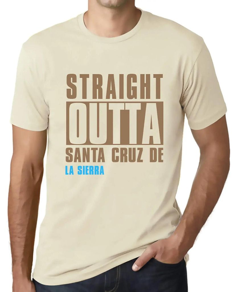 Herren Grafik T-Shirt Straight Outta Santa Cruz De La Sierra Öko-Verantwortlich Vintage Jahrgang Kurzarm Lustige Druck Geburtstag Geschenk Mann