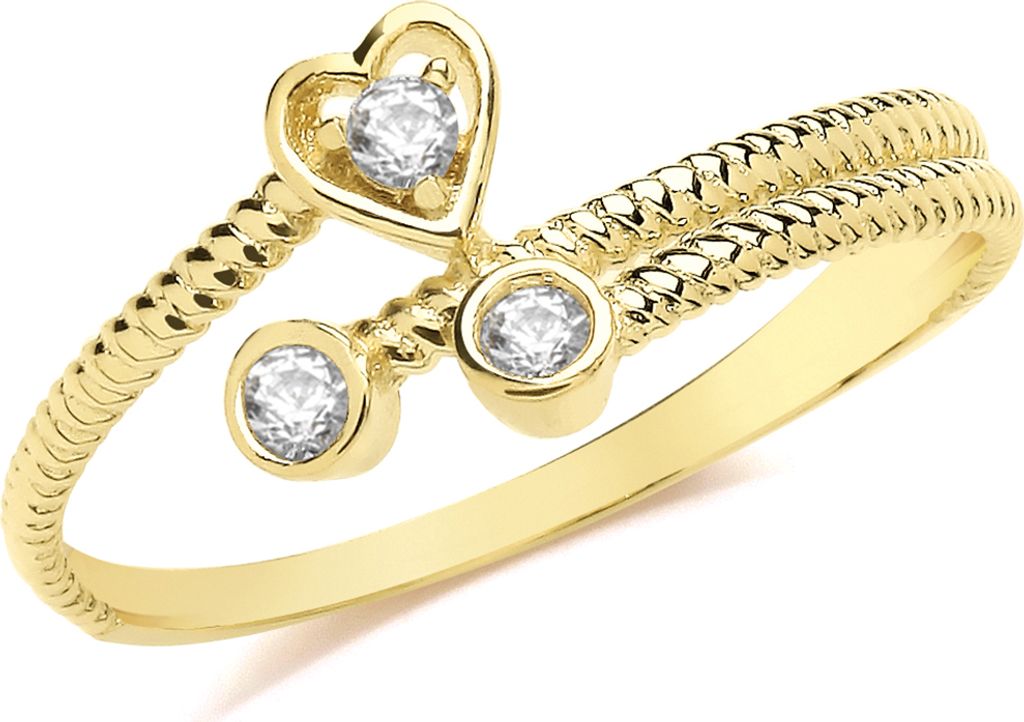 Schöner 9 Karat (375) Gold Damen - Ring mit Zirkonia, 53 (16.9); TRS36117RSM
