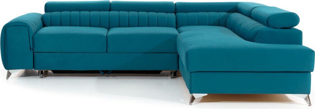 Ecksofa mit Schlaffunktion und Bettkasten, Couch für Wohnzimmer, Schlafsofa Sofagarnitur L-Form Wohnlandschaft mit Bettfunktion 278x92x205 cm OLIV...