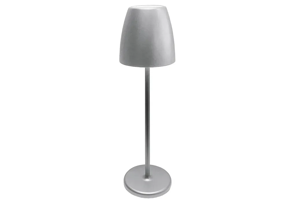 Lampe de table rechargeable 38cm MEGATRON gris argent pour intérieur