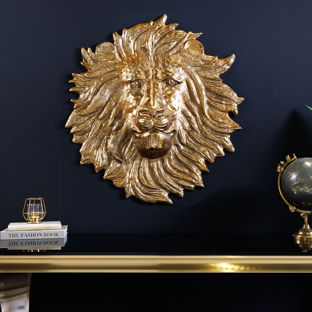 riess-ambiente Goldene Wanddeko WILDLIFE LION 60cm gold Produktbild 