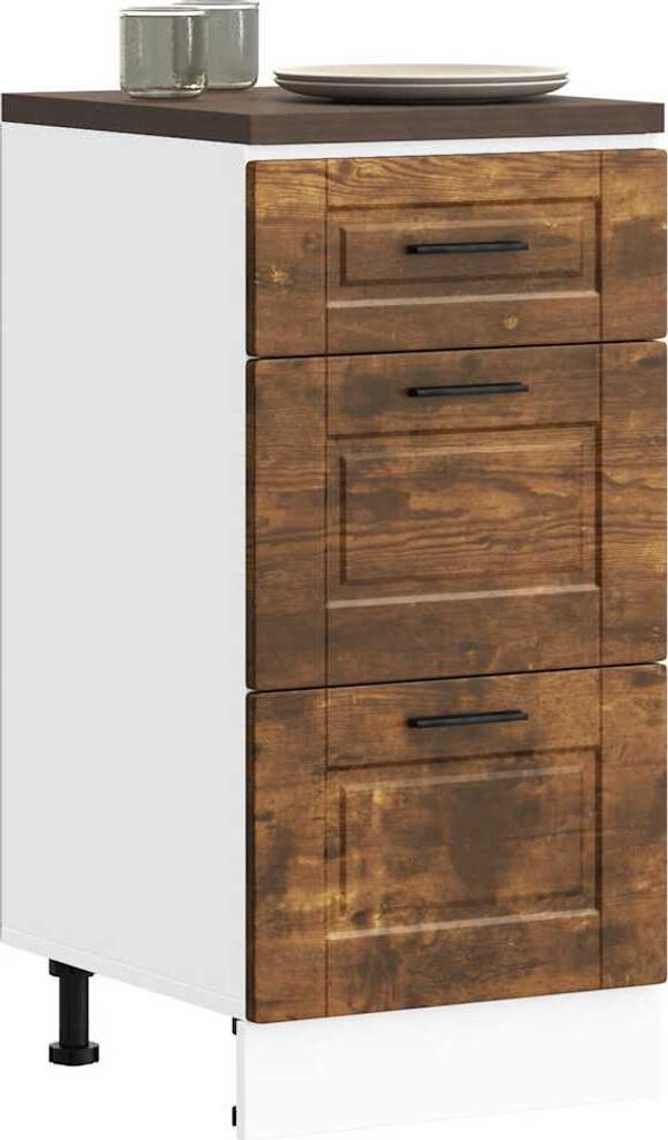 "2026 Promotion" Küchenunterschrank - Sideboard Küche - Porto Räuchereiche Holzwerkstoff - Mehrzweckschrank CC31365