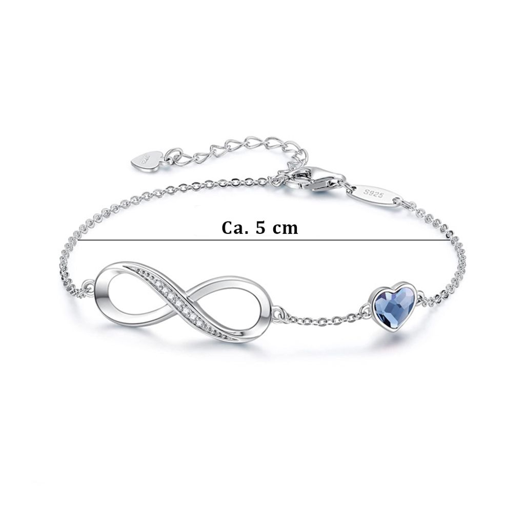 Armbänder Damen, Armbänder Silber, 925 Silber Verstellbar Armbänder Geburtstags Valentinstag Geschenk für Mutter, Frau, Mädchen, Farbe: Blau
