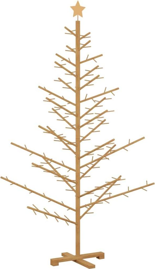 Holz Weihnachtsbaum Braun 180 cm Massives Kiefernholz