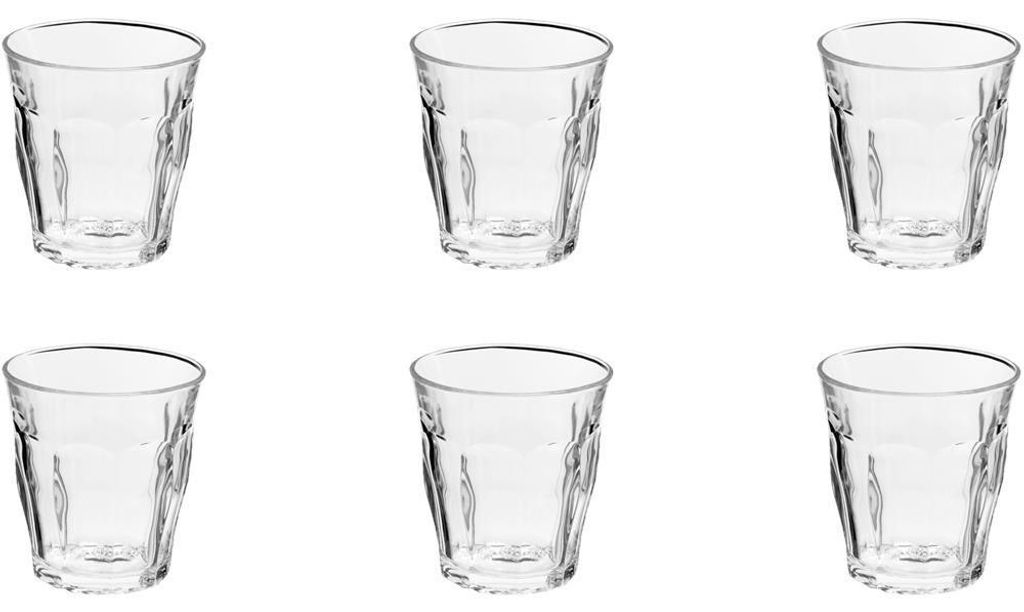Duralex Wasserglas Picardie 250ml 6er Set stapelbar