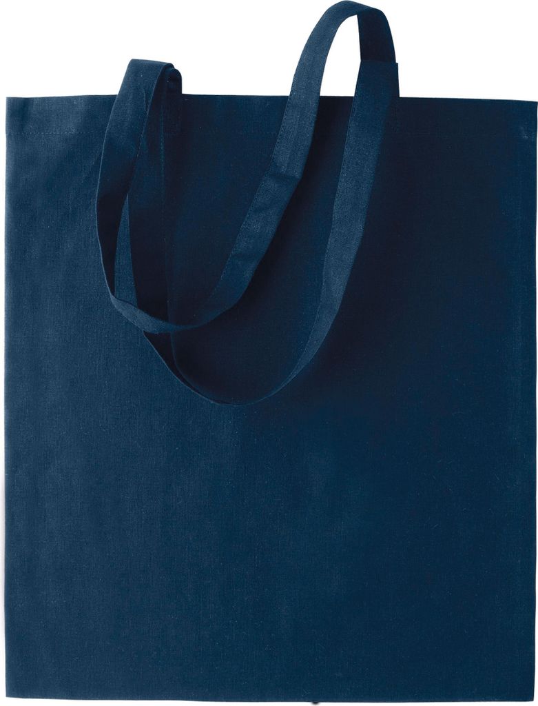 Kimood Shopper Bag Einkaufstasche Basic Tragetasche Baumwolle Beutel, Größe:U, Farbe:Navy Blau
