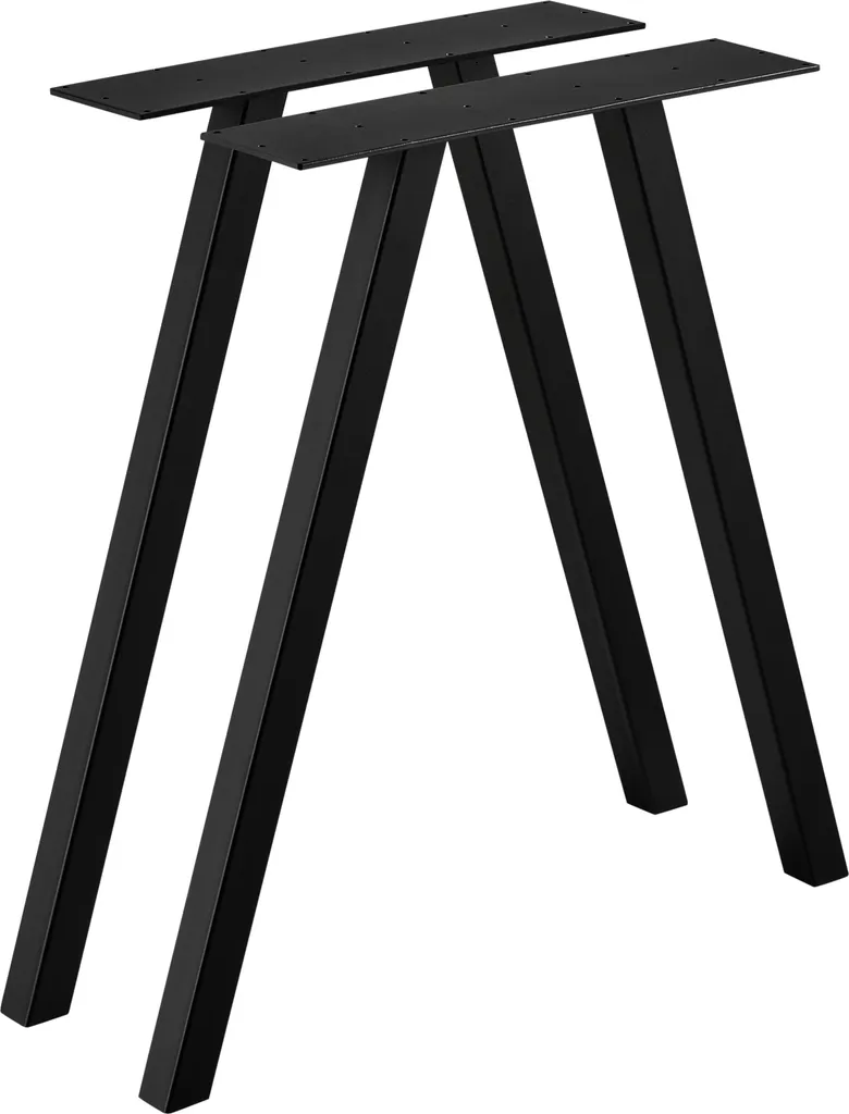 Pieds de table robustes anti-vibration - 2 Châssis en métal noir 50x72cm