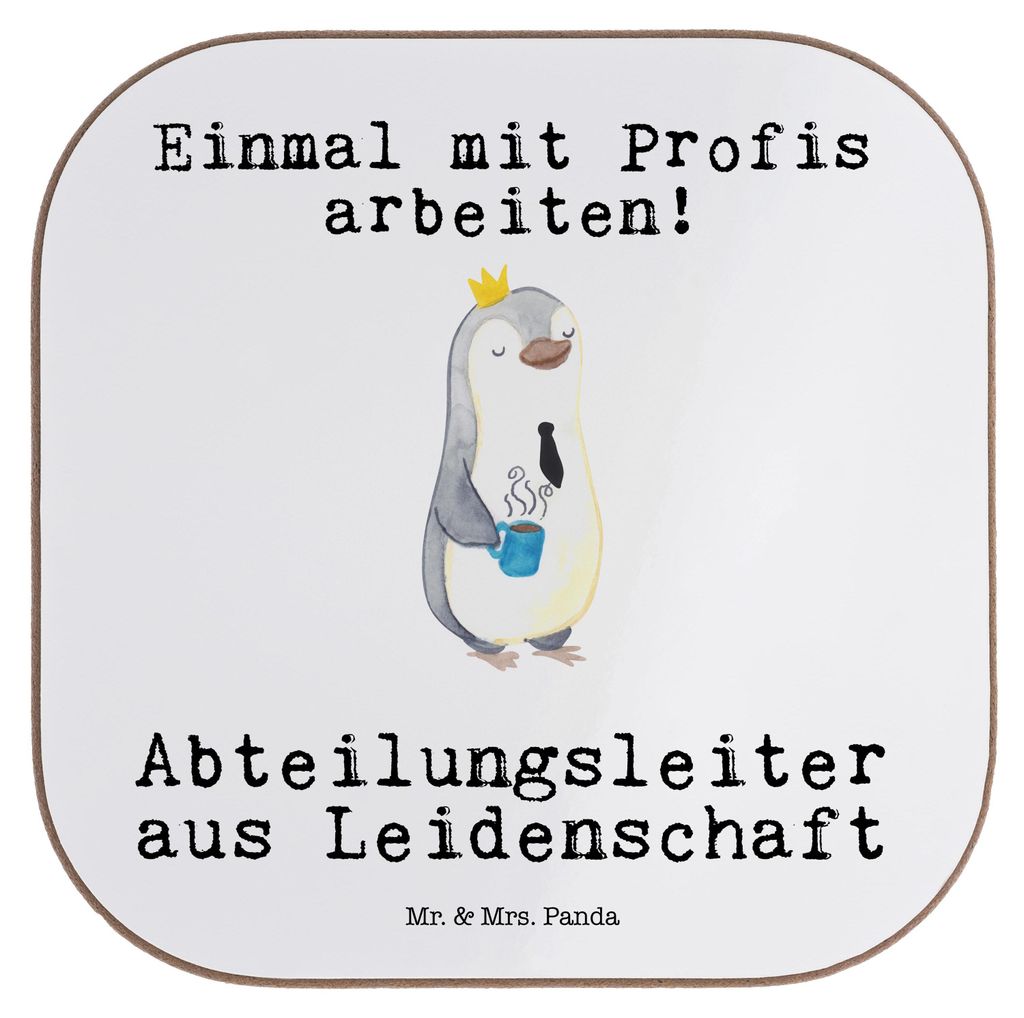 Mr. & Mrs. Panda Untersetzer für Gläser Abteilungsleiter Leidenschaft - Weiß - Geschenk, Tischuntersetzer, Profi, Beruf, Lustig, Coaster, gläse...