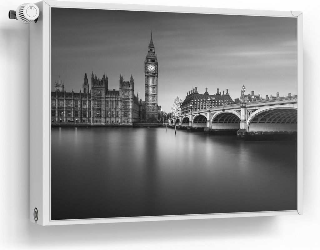DEQORI Magnetmatte Heizung beschreibbar 80x60 cm 'Londoner Zeitlosigkeit' Magnetfolie