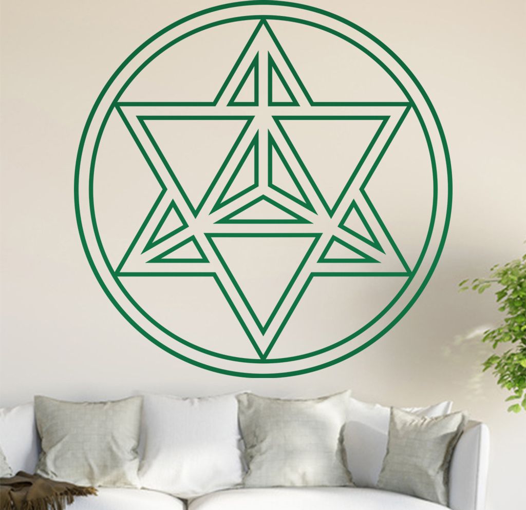 Merkaba Wandtattoo in 6 Größen - Wandaufkleber Wall Sticker - Dekoration, Küche, Wohnzimmer, Schlafzimmer, Badezimmer