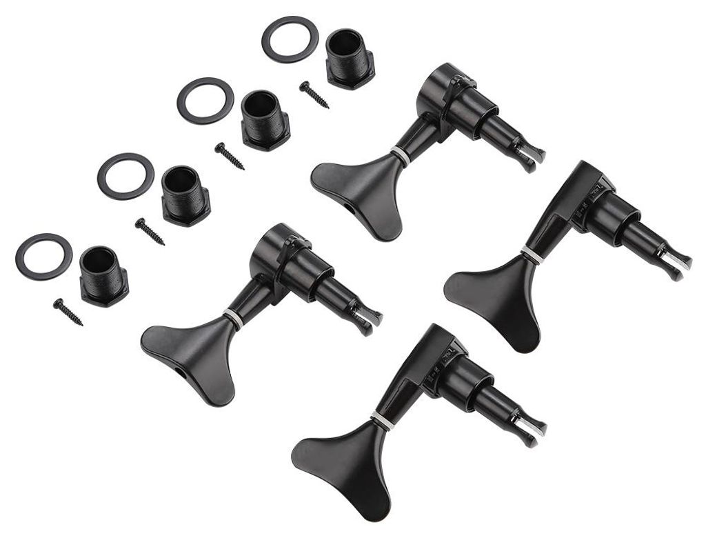 2L2R Fischschwanzförmige, gekapselte Bassgitarren-Stimmwirbel (Schwarz)