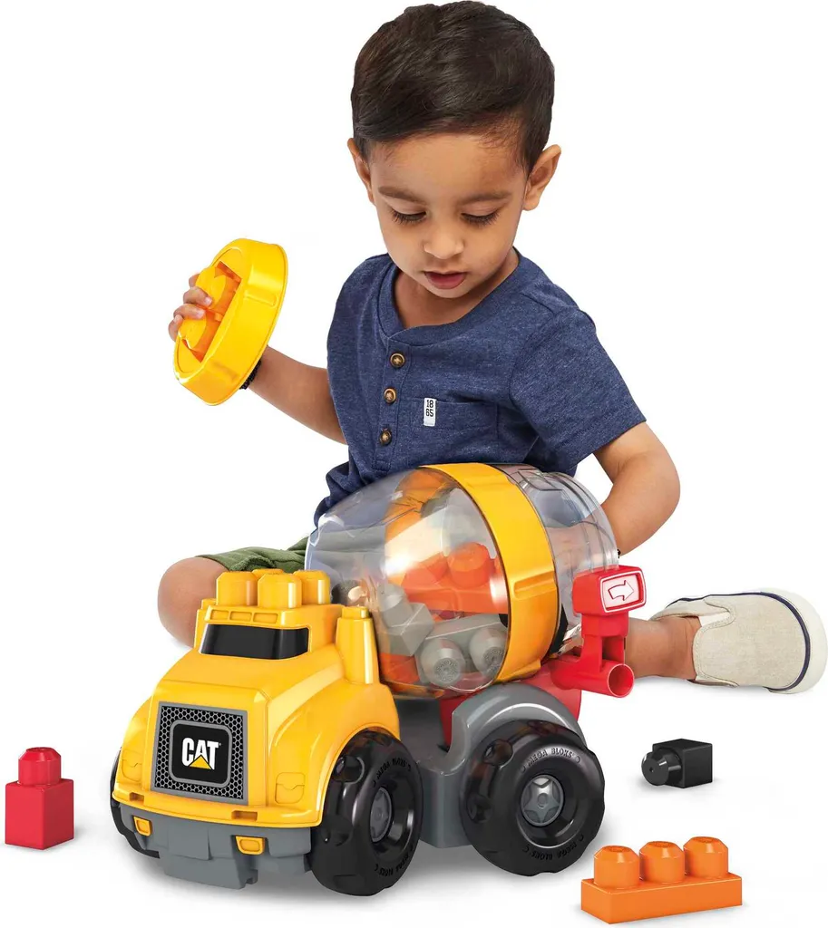 Bétonnière Mega Bloks CAT rotative avec 9 gros blocs de construction - 2