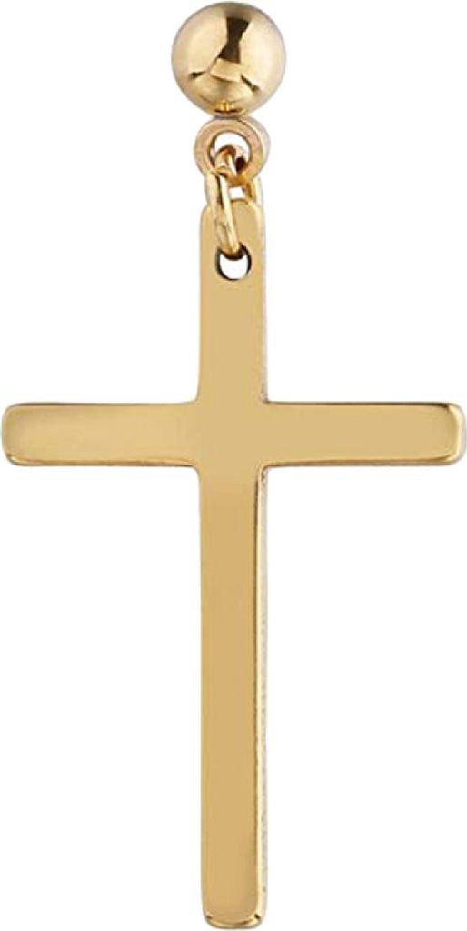 Ohrring Uni Leichte Kreuz-Ohrstecker aus Edelstahl für Party-Golden