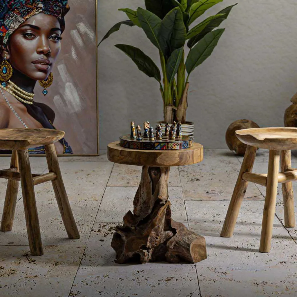 Tabouret gain de place marron pour optimiser les petits espaces - 14