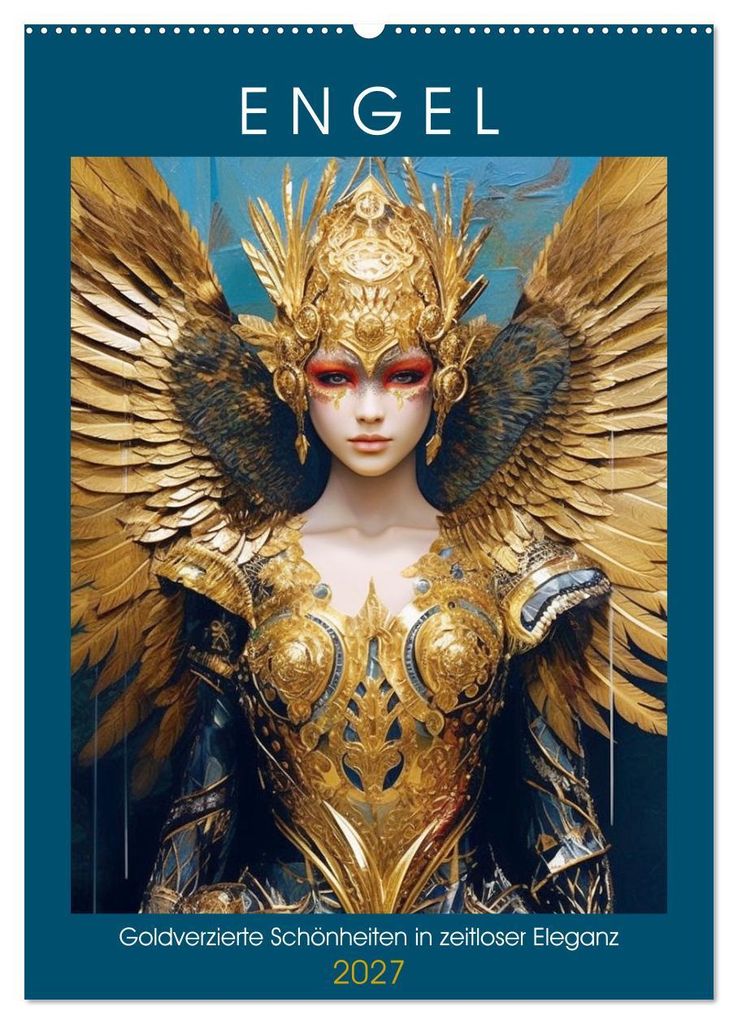 Engel. Goldverzierte Schönheiten in zeitloser Eleganz (Wandkalender 2027 DIN A2 hoch), CALVENDO Monatskalender