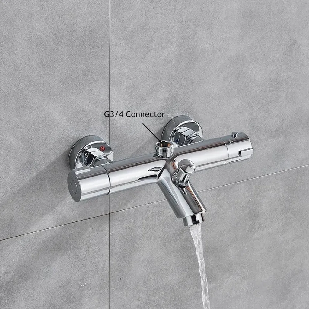 Mitigeur thermostatique douche anti-brûlure 1-DHW1 en laiton chromé