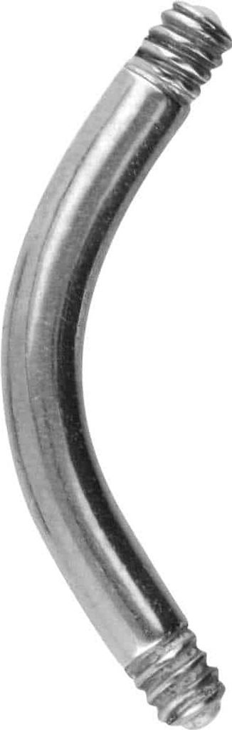 Bauchnabel-Piercing, Rook Piercing Chirurgenstahl Banane ohne Kugeln Silber Stablänge: 6mm | Stabstärke: 1,2mm
