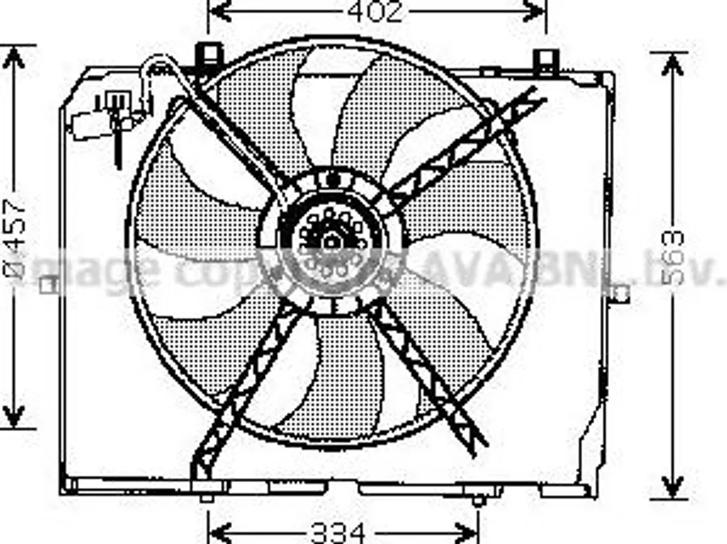 Ventilateur de radiateur moteur AVA MS7503 compatible Classe E W211