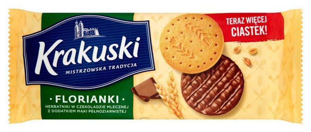 Krakuski ciastka kruche Florianki w czekoladzie mlecznej Obrázek produktu 