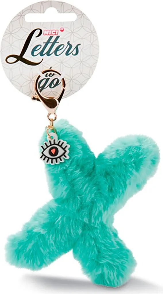 Charm Lettera X NICI Verde: Accessorio Peluche Minimal per Borse