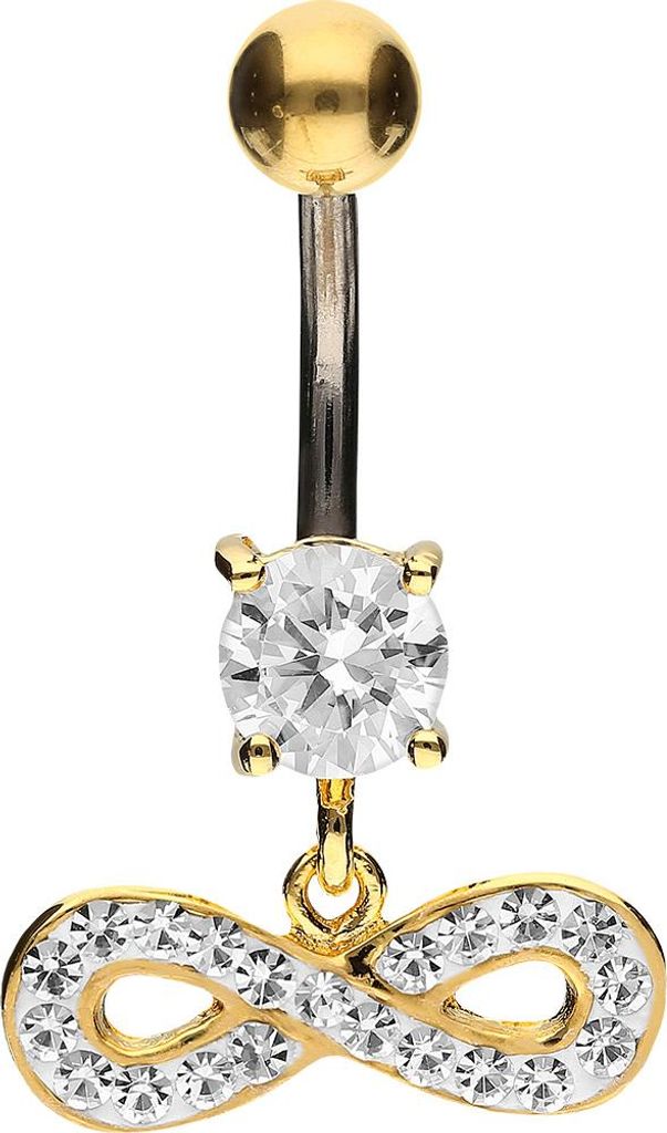 Bauchnabelpiercing Titan Bananabell mit 925er Silber-Design UNENDLICHKEIT