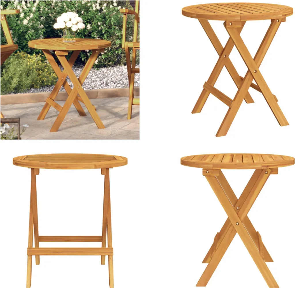 Tavolo da Bistrot Ø46x47 cm in Legno di Acacia Massiccio | vidaXL