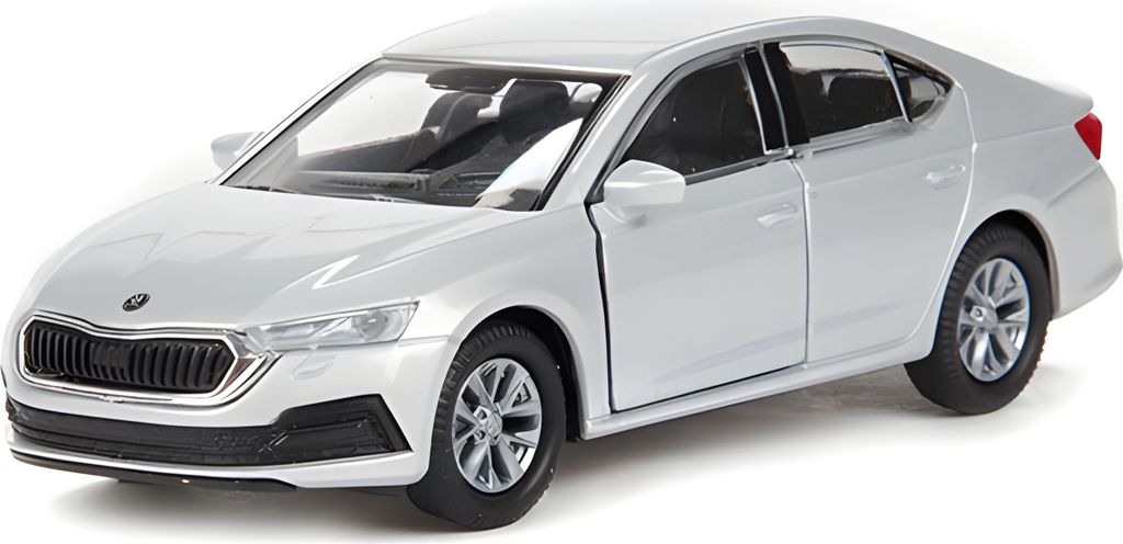 SKODA Octavia IV Modellauto 12cm aus Metall Modell Auto Spielzeugauto Spielzeug Kinder Geschenk 99 (Silber-Metallic)
