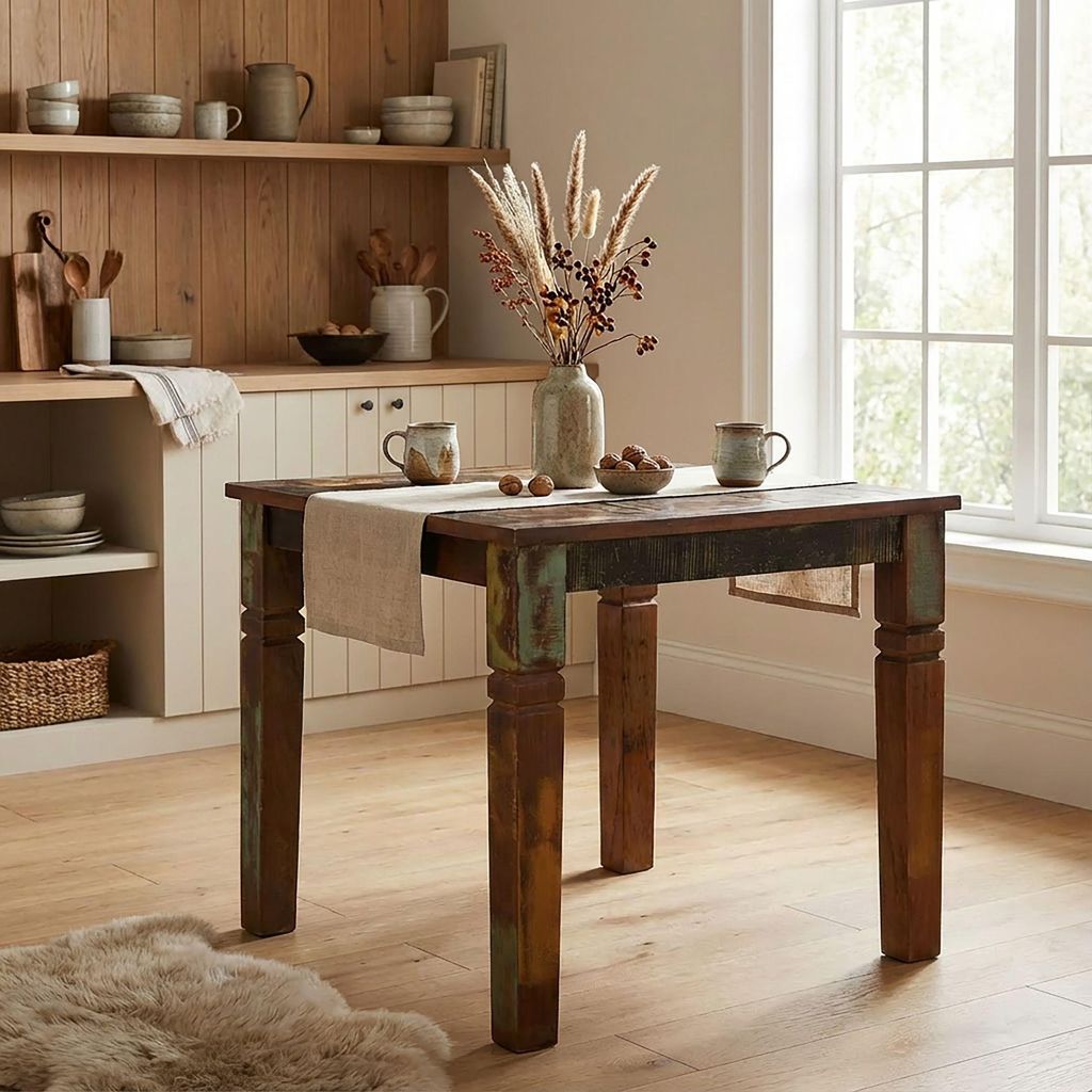 FineBuy Esstisch quadratisch 80 cm Mango Massivholz – Produktbild 