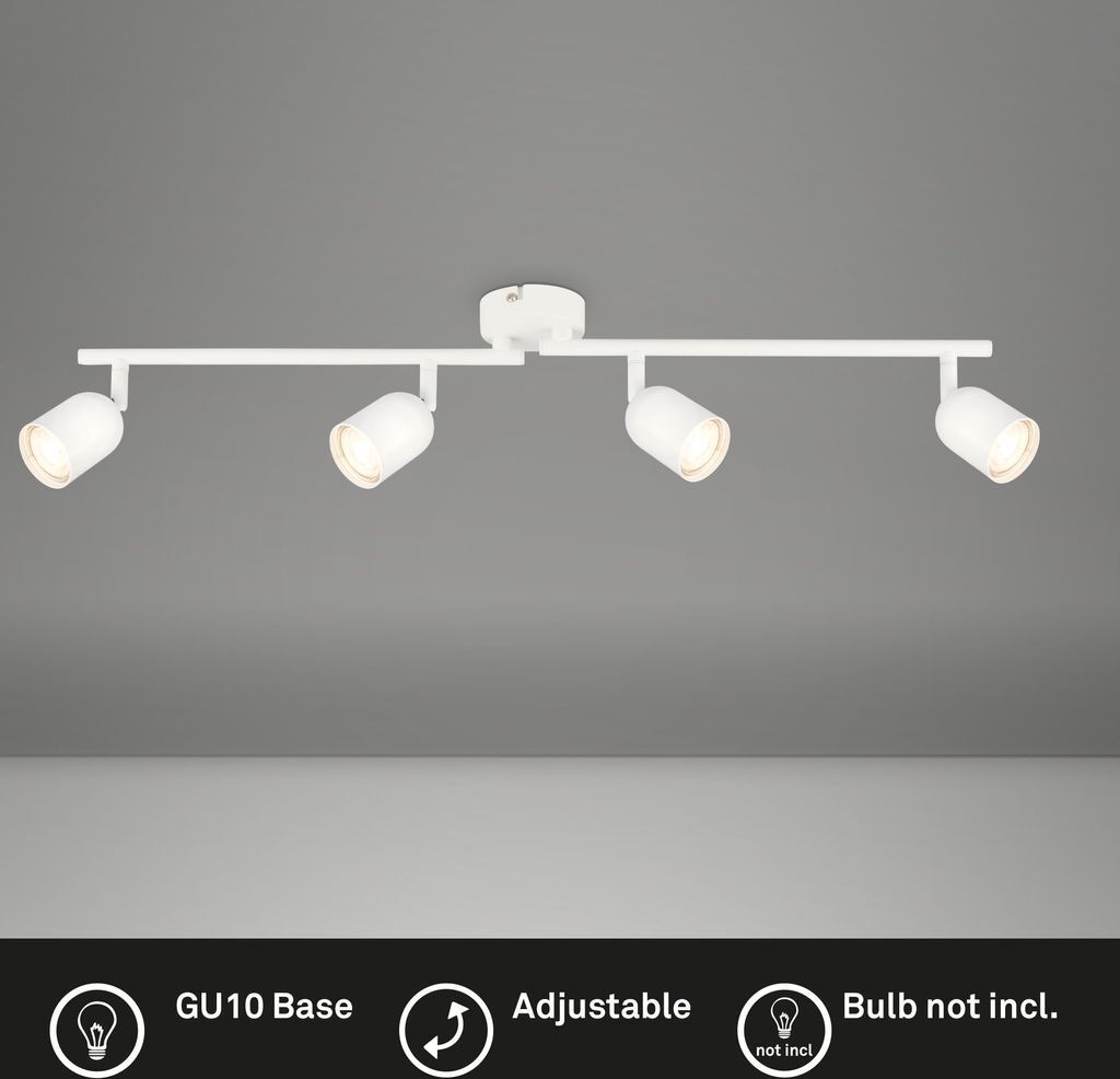 BRILONER Deckenleuchte, Schwenkbar, GU10 Fassung, weiß, 70,5 x 8 x 11 cm