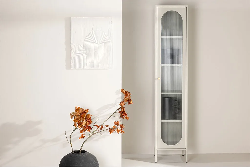 Meuble Vitrine Cali Beige Anti-Poussière pour Organiser votre Salon Chic