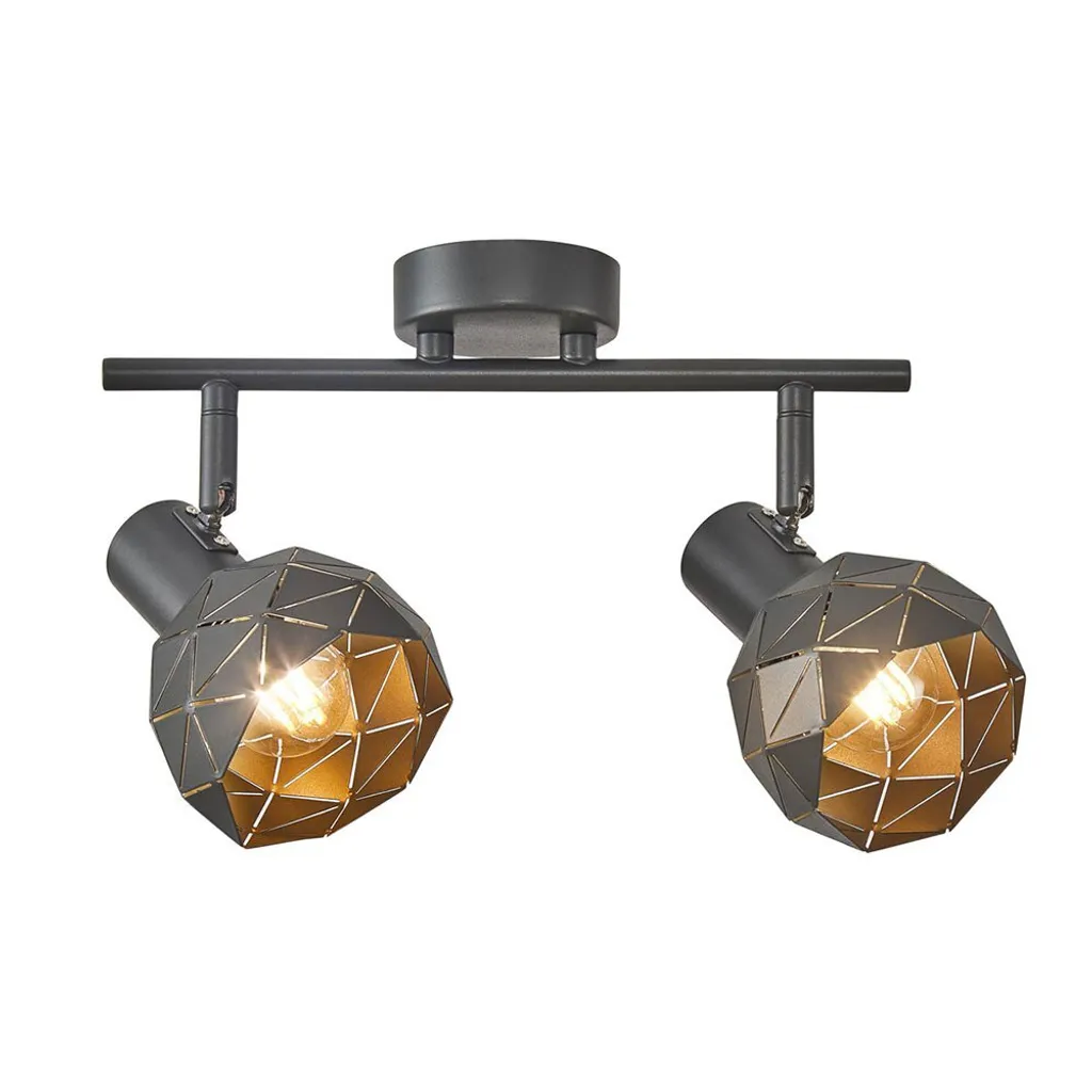 Italux Harley SPL-3480-2-GR-GD Faretto Orientabile Grigio Oro E14