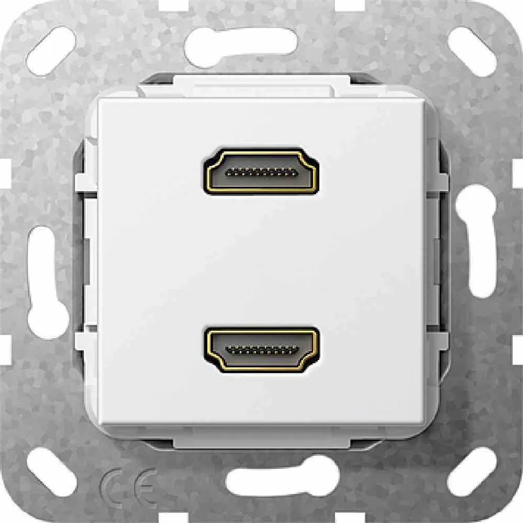 Solution Prise HDMI Murale Double GIRA 4846929 pour Home Cinéma 4K